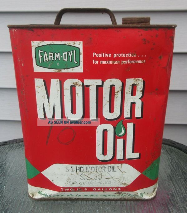 Vintage Farm Oyl Oil Can 2 Gallon Metal Can S1 HD MOTOR OIL SAE 30 ...