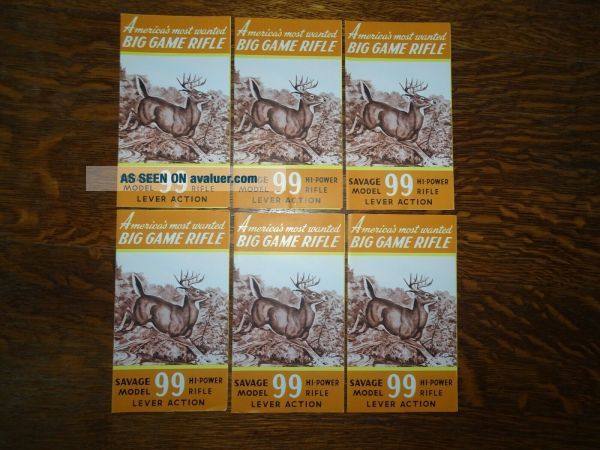 6 Savage Arms Stevens Model 99 Rifle Advertising Store Handout Brochure ...