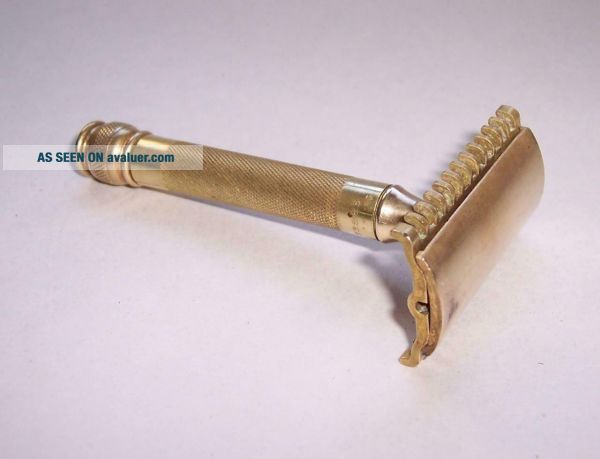 Vintage 1930s GILLETTE Open Comb DOUBLE EDGE Safety RAZOR Three Piece ...