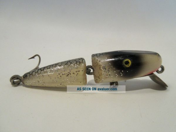 Leur Ancien Creek Chub Pikie Articulé - Bébé Modèle En Bois, Finition Argent Brillant Avec œil Attaquant, Pour Le Bass