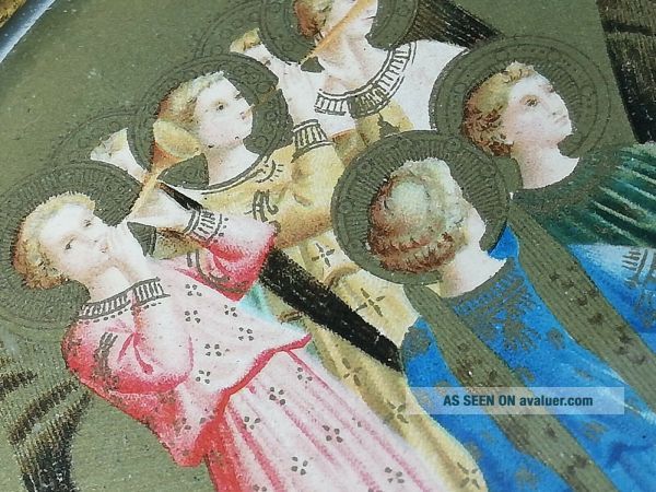 Broche Vintage Peinte - Accessoire Unique Historique - Occasion En Bon état Général