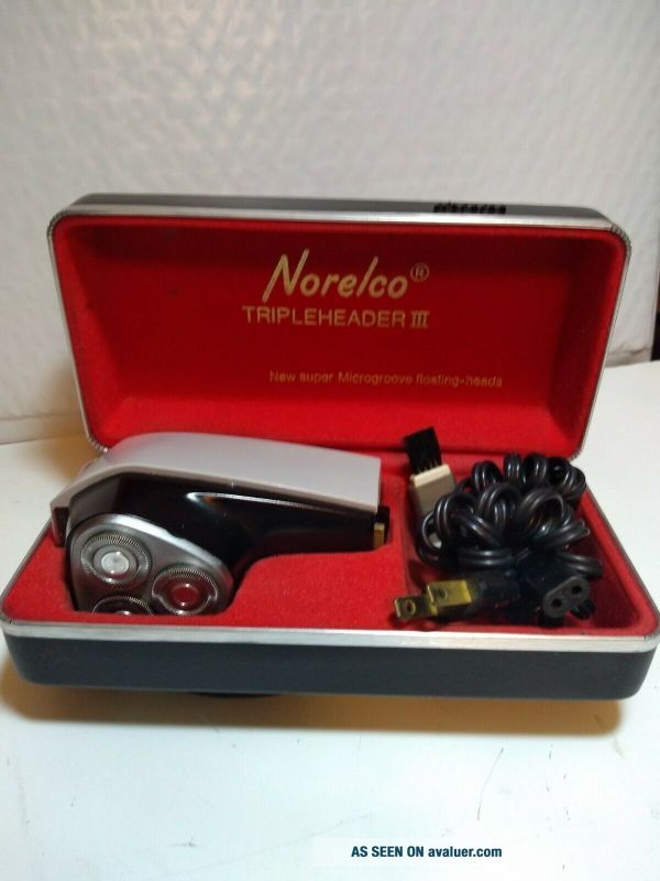 Vintage Norelco Triple Header III Electric Razor Great | #28040738