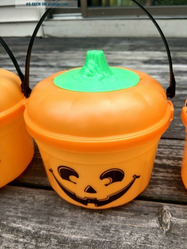 3 Vintage McDonald ' S Trick Or Treat Candy Bucket Jack - O - Lantern ...