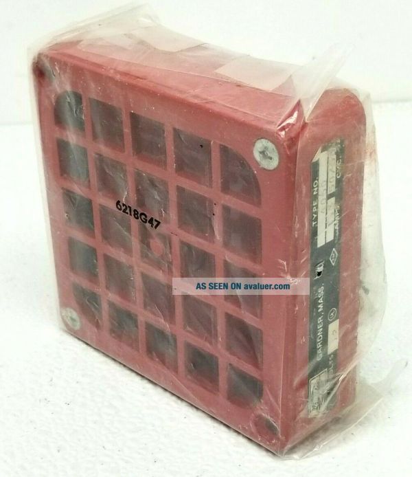 Vintage SIMPLEX AUDIBLE SIGNAL APPLIANCE HORN 4050 RED Fire Alarm w/ 4x4 Grill