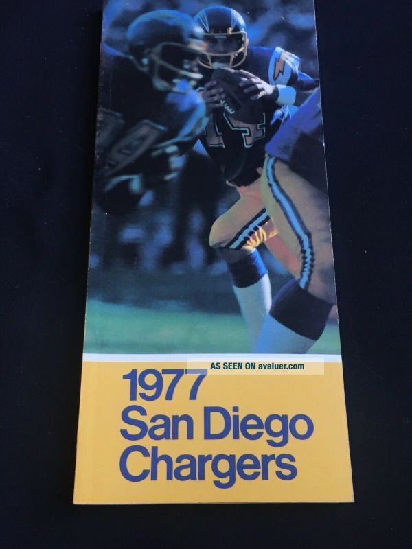 1977 San Diego Chargers Football Media Guide Record Book Dan Fouts NFL ...