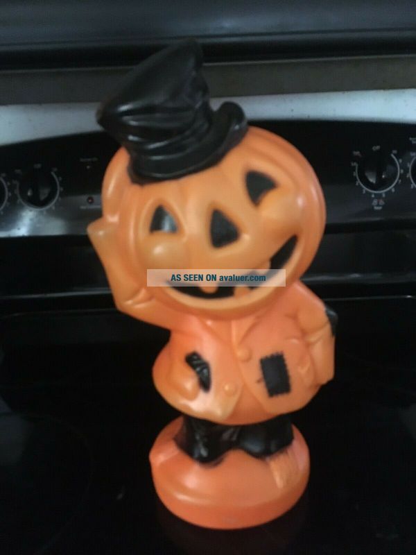 Vtg Halloween Blow Mold Empire Scarecrow Pumpkin Head Jack O Lantern 14 ...