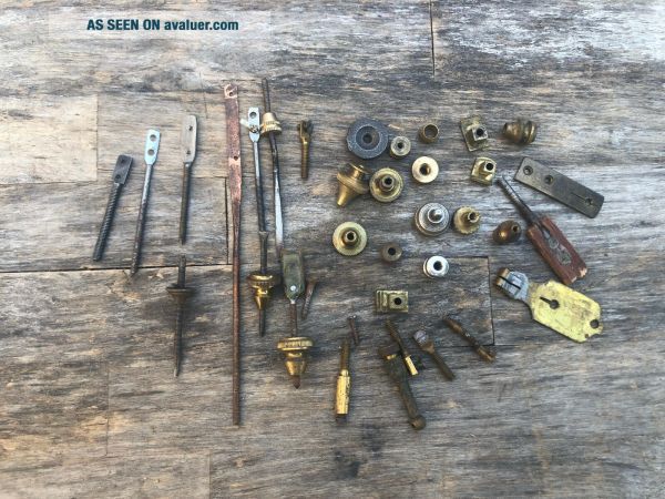 Bag Of Assorted Antique Threaded Rating Nuts And Rods For Pendulums ...