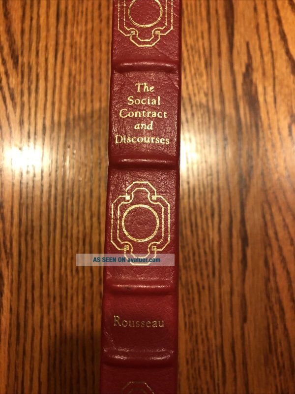 THE SOCIAL CONTRACT AND DISCOURSES Jean Jacques Rousseau 1991 Leather ...