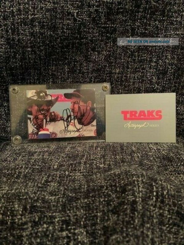 Rare Autographed Dale Earnhardt And Richard Petty 1992 Traks Race Card ...