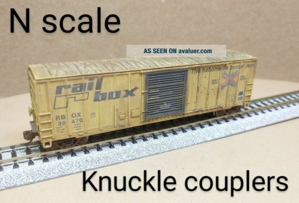 50ft Rbox Railbox RBOX 50 ' Box Car N Scale FVM Yellow Weathered FMC Fox Valley ...