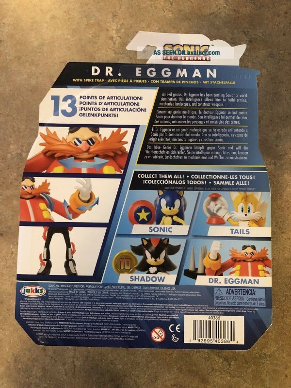 Jakks Pacific Sonic The Hedgehog Dr Eggman Action Figure Articulated ...