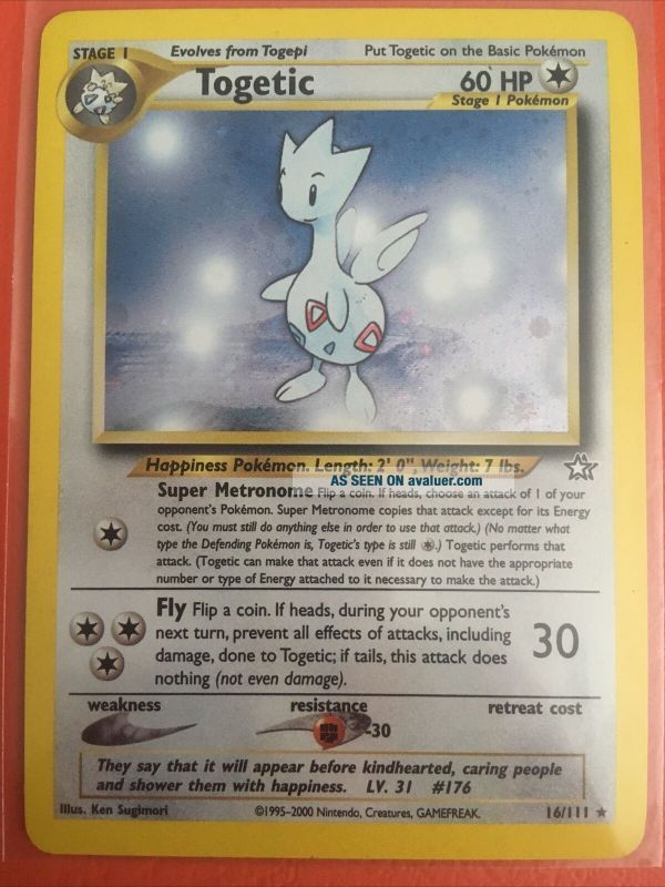 Holo Rake Togetic 16/111 NM Neo Genesis Holo Rare Pokemon | #40880094
