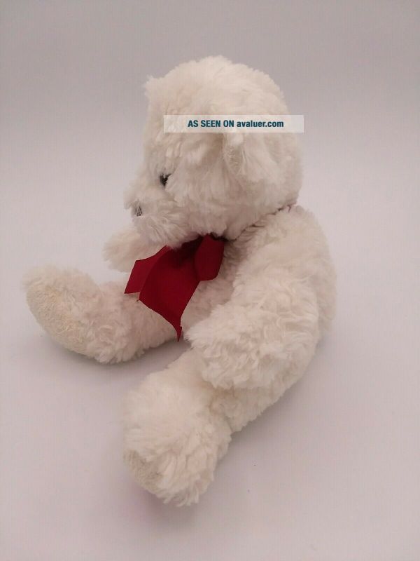 Vintage Russ Berrie Lovey White Teddy Bear Stuffed Animal Plush Toy Red ...