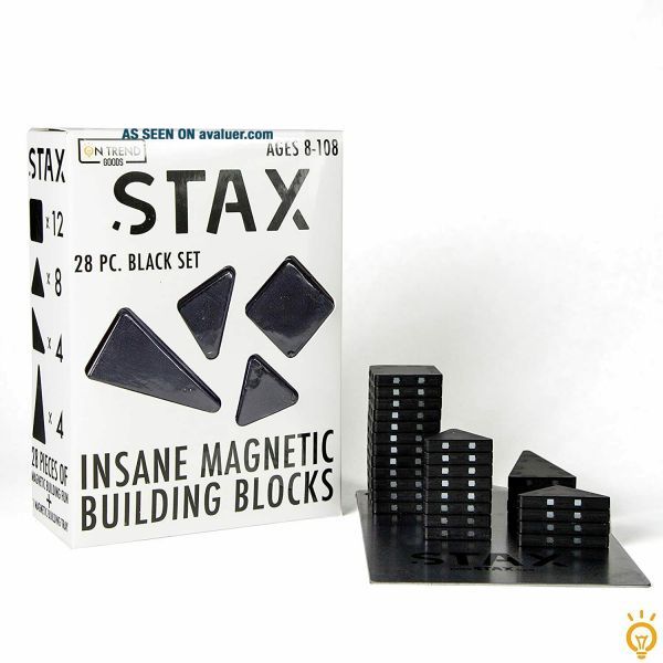 STAX 28pc Insane Magnetic Building Block Set (Blacks) | #41214294