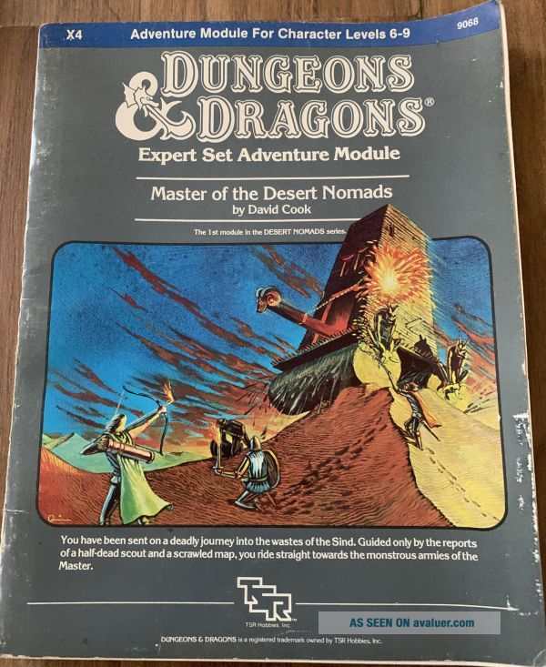 Master Of The Desert Nomads AD&D Module X4 TSR Dungeons And Dragons ...
