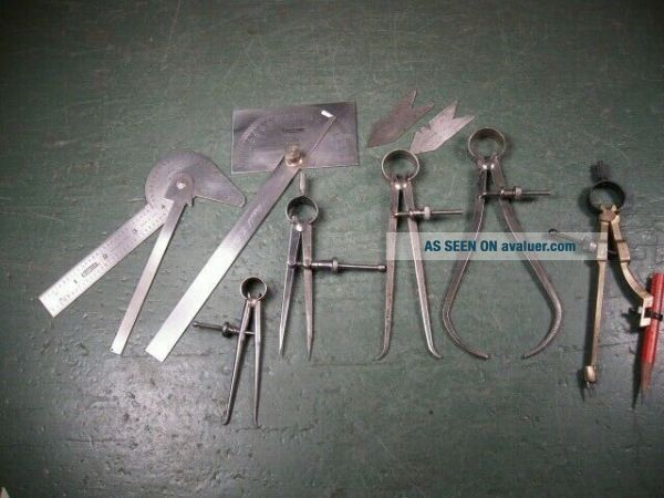 OLD VINTAGE MACHINING TOOLS MACHINIST CALIPERS AND OTHER MEASURING ...