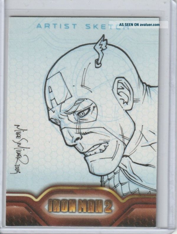 UPPER DECK IRON MAN 2 ARTIST SKETCH CARD CAPTAIN AMERICA By MIKE MILLER ...