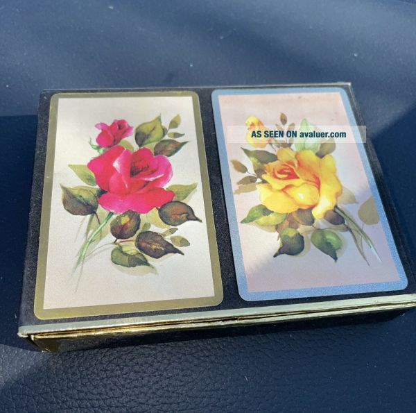 Vintage Roses Congress Bridge Playing Cards Double Decks Complete Mid ...