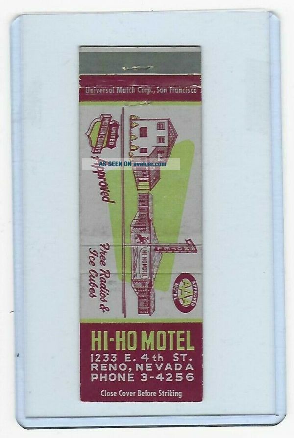 HI - HO MOTEL (MOTOR LODGE) 1940 ' s MATCHCOVER,  RENO,  NEVADA
