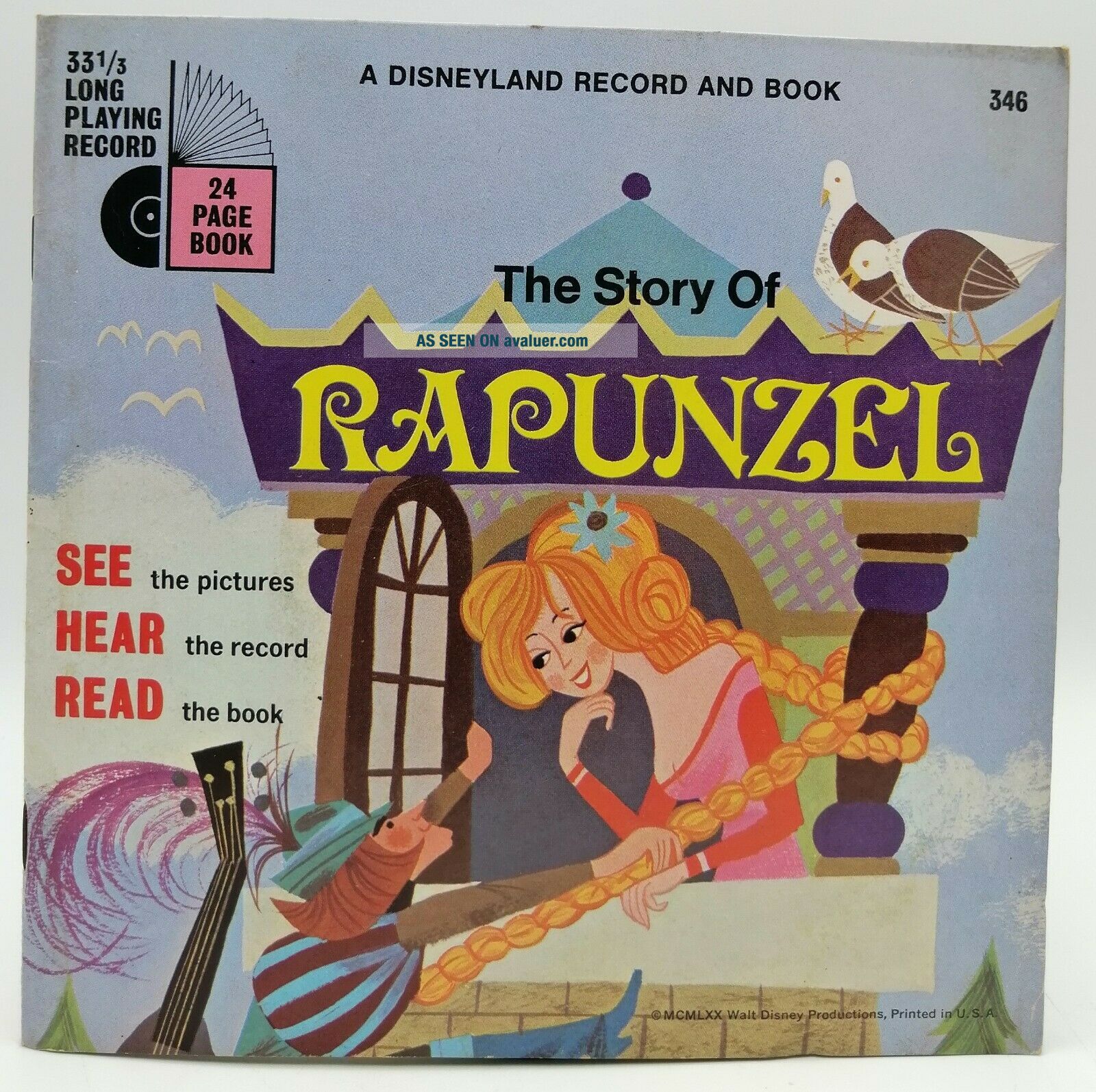 Walt Disney’s The Story Of Rapunzel Disneyland Record And Book 346 1970 ...