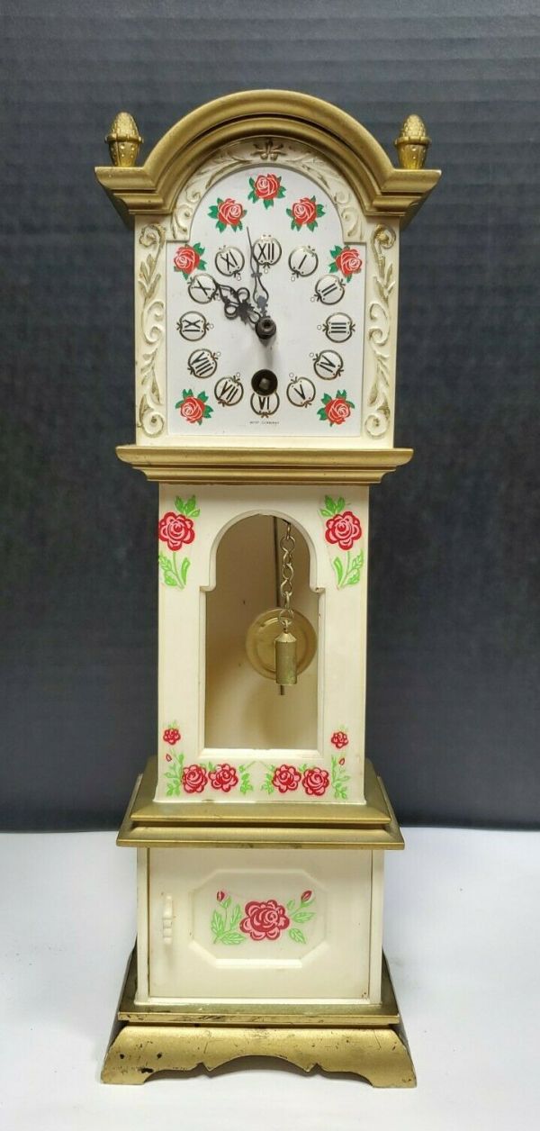 Vintage West Germany White Floral Plastic Wind - Up Miniature ...