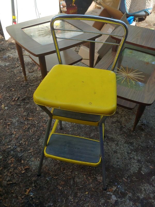 VINTAGE MID CENTURY MODERN COSCO FLIP UP SEAT STEP STOOL CHAIR RETRO ...
