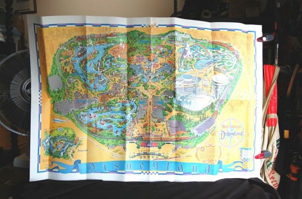 Theme Part Guide Map 1968 Disneyland Theme Park Guide Map Souvenir Poster Vintage Magic ...
