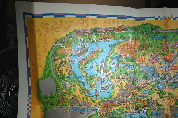Theme Part Guide Map 1968 Disneyland Theme Park Guide Map Souvenir Poster Vintage Magic ...