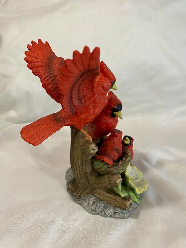 Vintage Red Cardinals On A Branch And A Nest Porcelain Figurine | #52434891