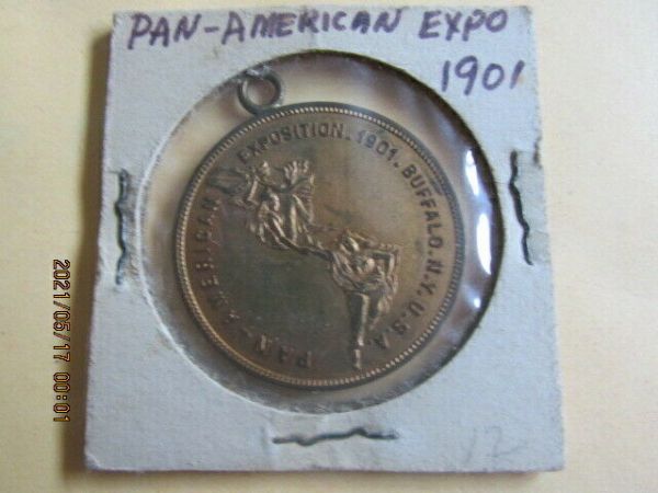 PAN AMERICAN EXPOSITION 1901 BUFFALO TOKEN CHARM MEDAL PROSPERITY AND ...
