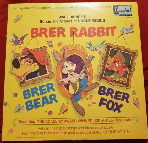 Walt Disney’s Uncle Remus Brer Rabbit Book & LP Record 1970 Disneyland ...