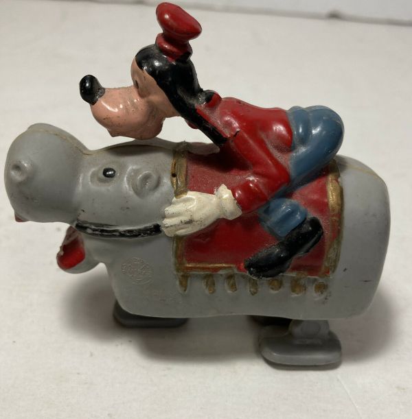OLD Vintage Marx Toy Ramp Walker Goofy On A Hippopotamus Walt Disney ...