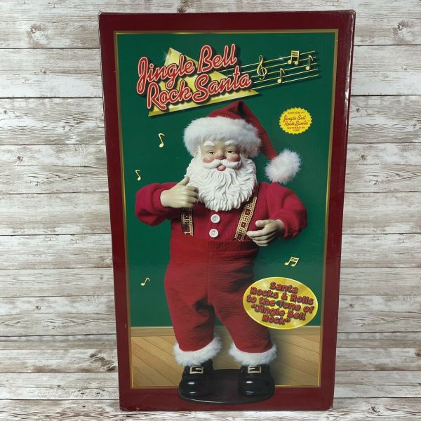 1st Edition Jingle Bell Rock Santa Animated Musical Dancing Santa Claus ...