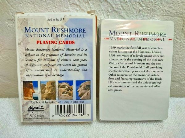 Mount Rushmore National Memorial Playing Cards Each Suit Has Own Unique