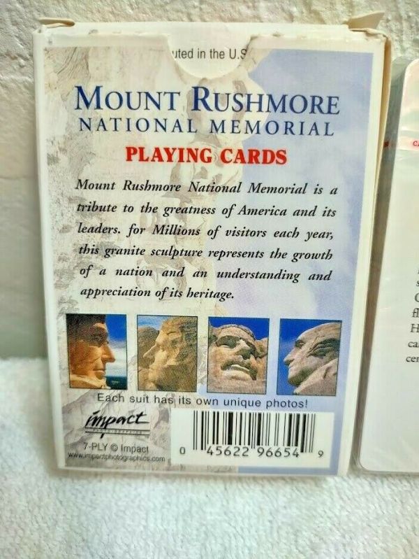 Mount Rushmore National Memorial Playing Cards Each Suit Has Own Unique