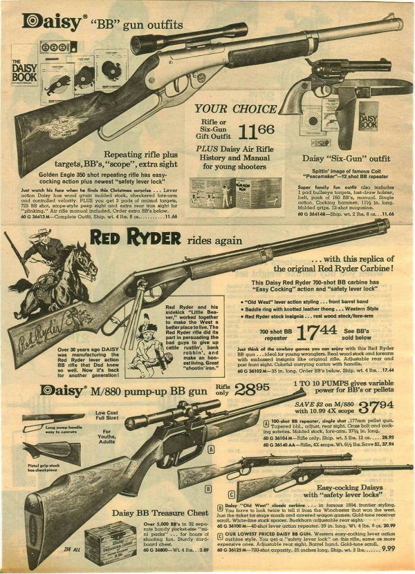 Daisy Rifle Scope 1974 PAPER AD Gun Rifle Daisy Scope Daisy Red Ryder M/880 BB Air Six ...