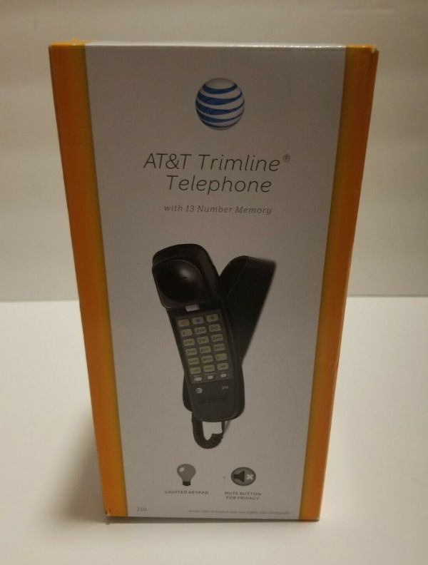 AT&T Trimline 210 Vintage Black Touch Tone Memory Re Dial Speed Dial ...