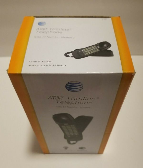 AT&T Trimline 210 Vintage Black Touch Tone Memory Re Dial Speed Dial ...