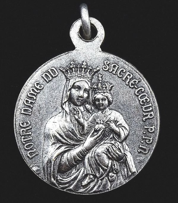Notre Dame Du Sacre Coeur Medal Vintage Our Lady Of The Sacred Heart ...
